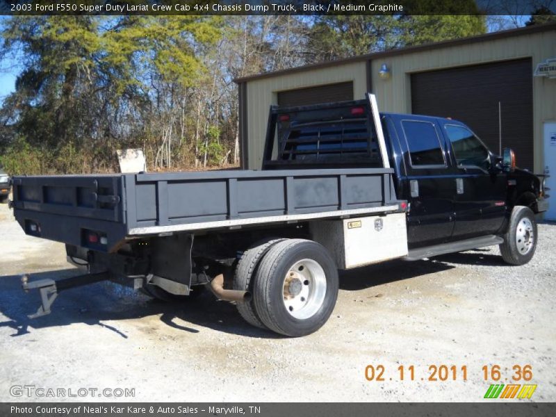 Black / Medium Graphite 2003 Ford F550 Super Duty Lariat Crew Cab 4x4 Chassis Dump Truck