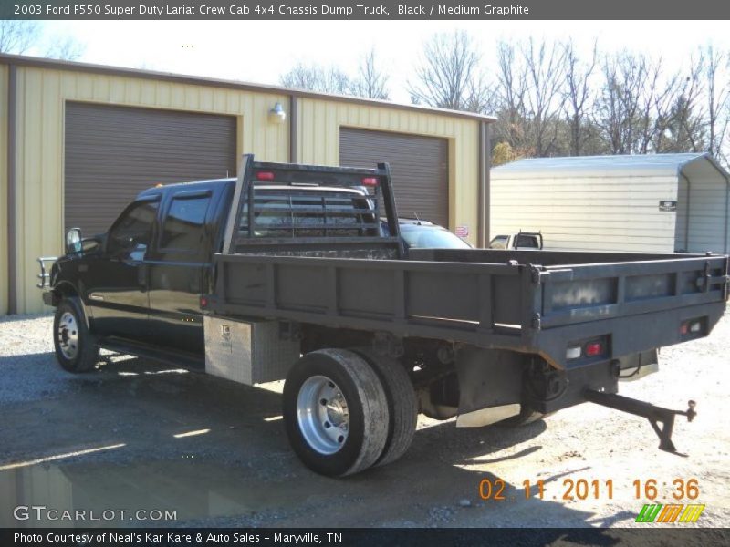 Black / Medium Graphite 2003 Ford F550 Super Duty Lariat Crew Cab 4x4 Chassis Dump Truck