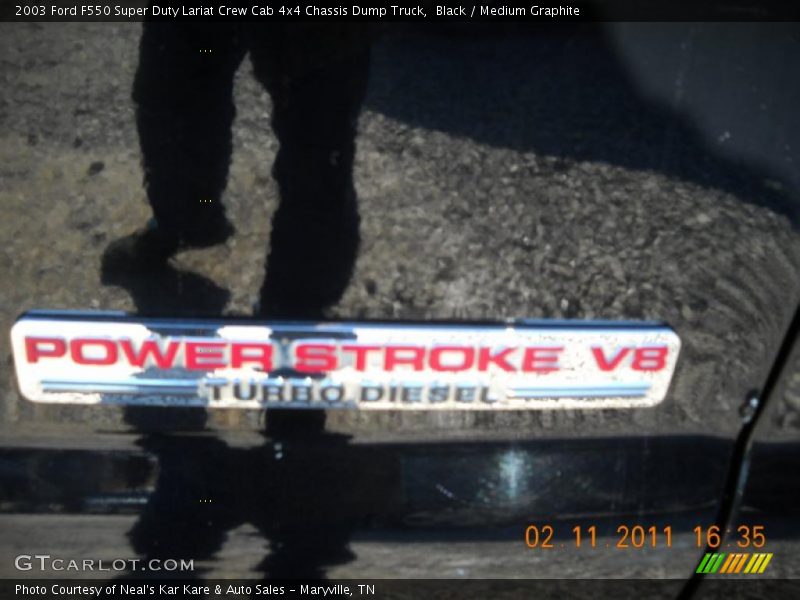 Black / Medium Graphite 2003 Ford F550 Super Duty Lariat Crew Cab 4x4 Chassis Dump Truck