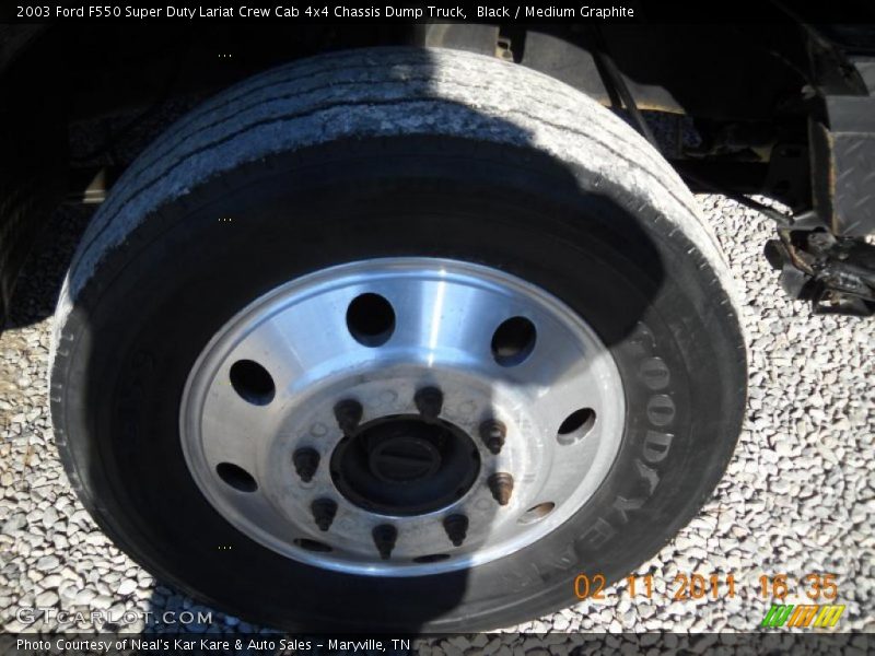 Black / Medium Graphite 2003 Ford F550 Super Duty Lariat Crew Cab 4x4 Chassis Dump Truck