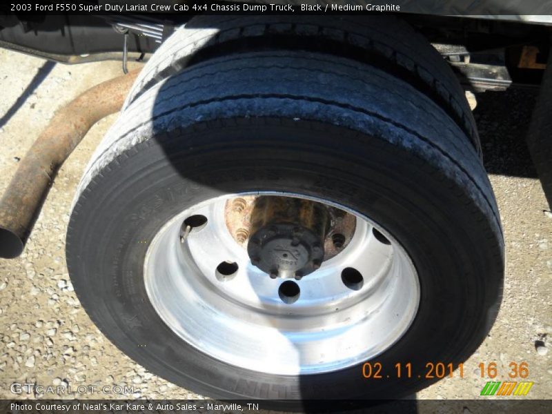 Black / Medium Graphite 2003 Ford F550 Super Duty Lariat Crew Cab 4x4 Chassis Dump Truck