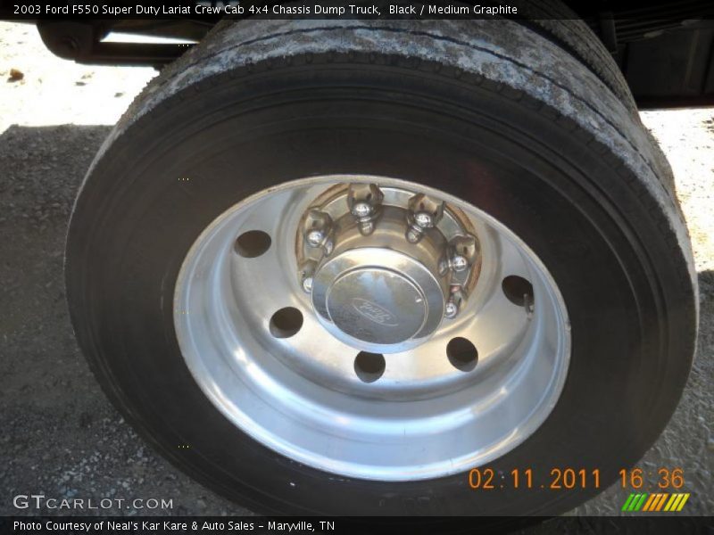 Black / Medium Graphite 2003 Ford F550 Super Duty Lariat Crew Cab 4x4 Chassis Dump Truck