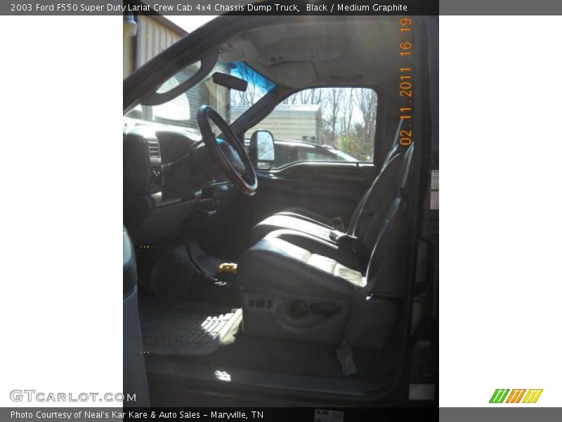 Black / Medium Graphite 2003 Ford F550 Super Duty Lariat Crew Cab 4x4 Chassis Dump Truck