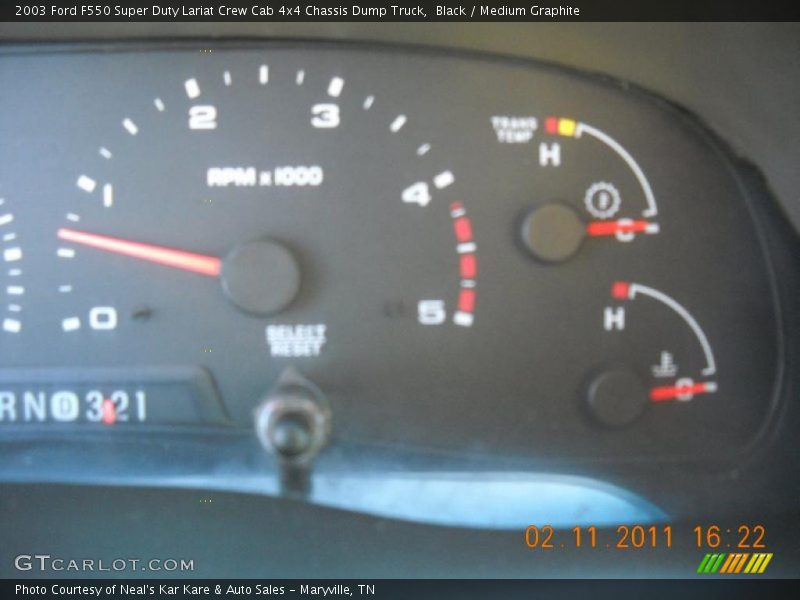 Black / Medium Graphite 2003 Ford F550 Super Duty Lariat Crew Cab 4x4 Chassis Dump Truck