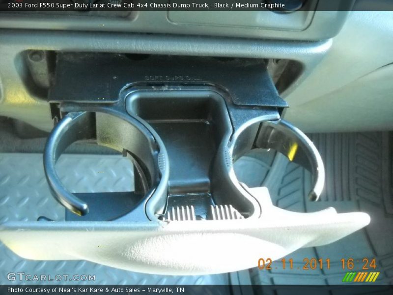 Black / Medium Graphite 2003 Ford F550 Super Duty Lariat Crew Cab 4x4 Chassis Dump Truck