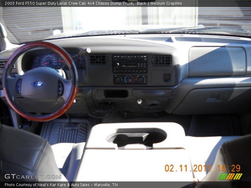 Black / Medium Graphite 2003 Ford F550 Super Duty Lariat Crew Cab 4x4 Chassis Dump Truck