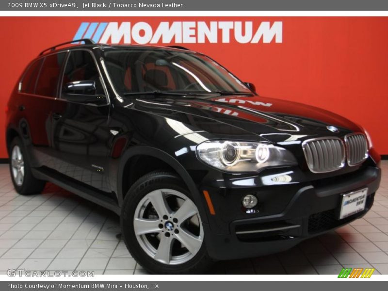 Jet Black / Tobacco Nevada Leather 2009 BMW X5 xDrive48i