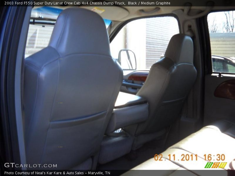 Black / Medium Graphite 2003 Ford F550 Super Duty Lariat Crew Cab 4x4 Chassis Dump Truck