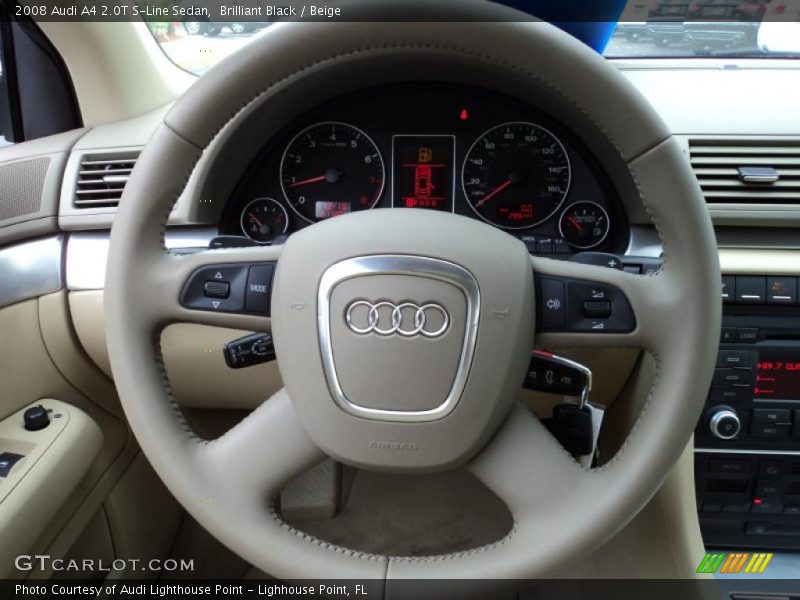 Brilliant Black / Beige 2008 Audi A4 2.0T S-Line Sedan