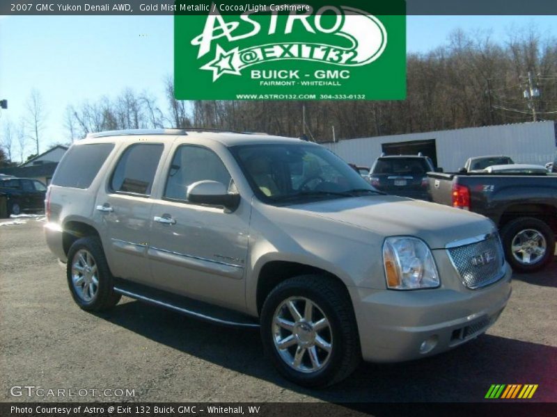 Gold Mist Metallic / Cocoa/Light Cashmere 2007 GMC Yukon Denali AWD