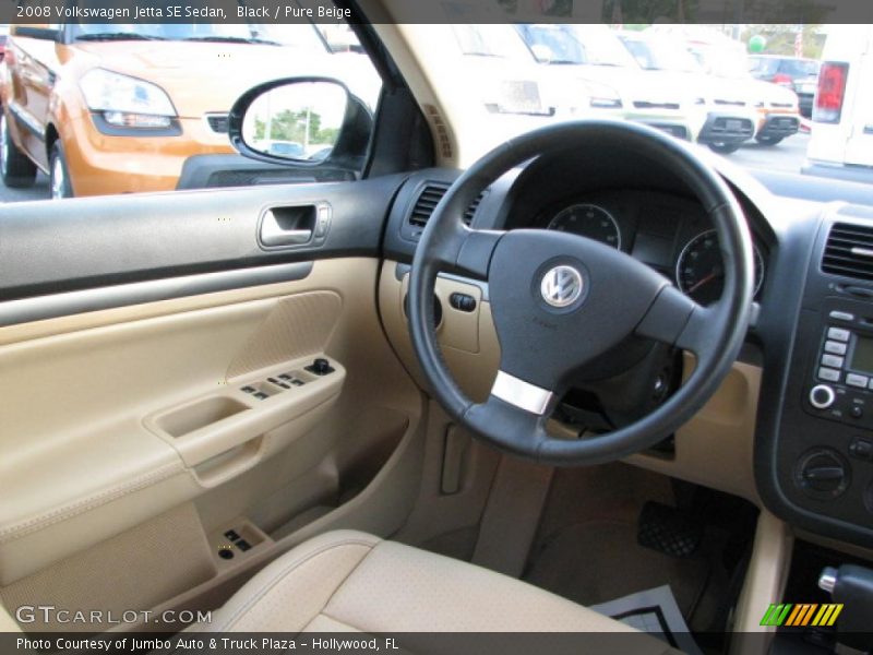 Black / Pure Beige 2008 Volkswagen Jetta SE Sedan
