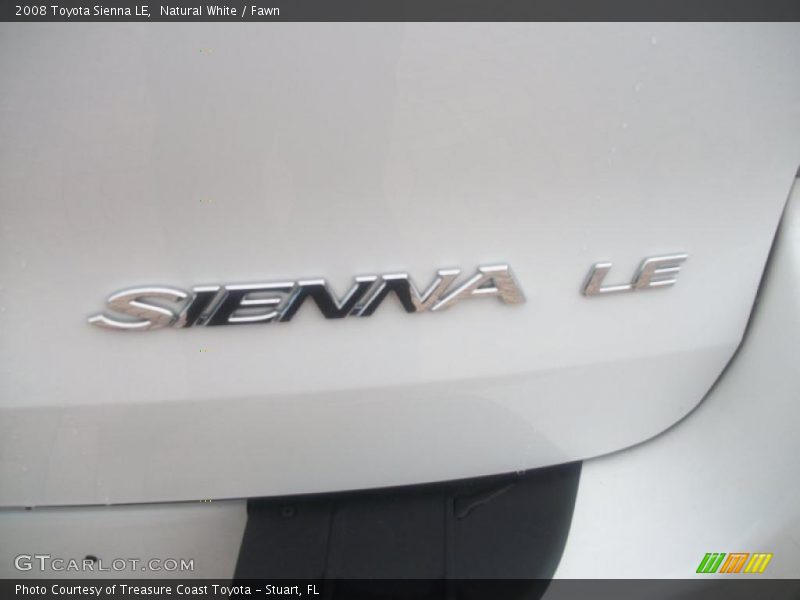 Natural White / Fawn 2008 Toyota Sienna LE