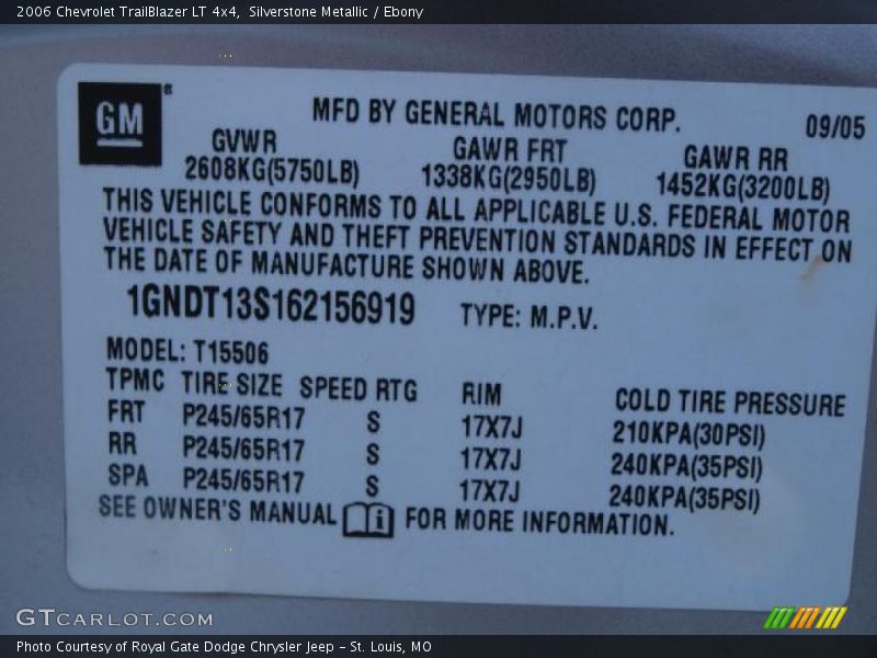 Silverstone Metallic / Ebony 2006 Chevrolet TrailBlazer LT 4x4
