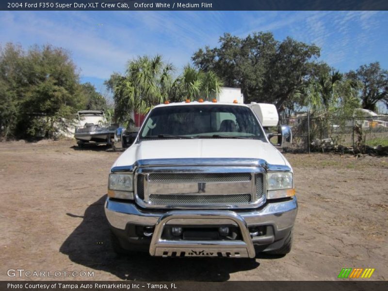 Oxford White / Medium Flint 2004 Ford F350 Super Duty XLT Crew Cab