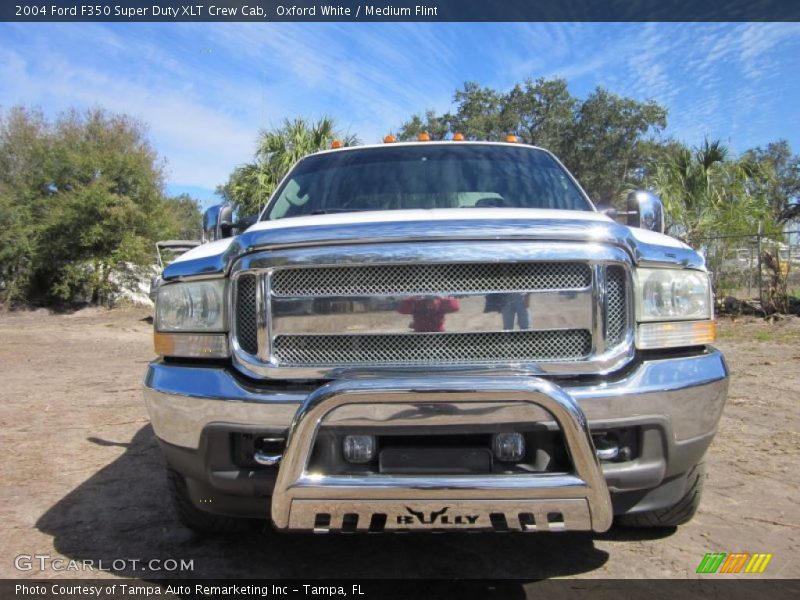 Oxford White / Medium Flint 2004 Ford F350 Super Duty XLT Crew Cab