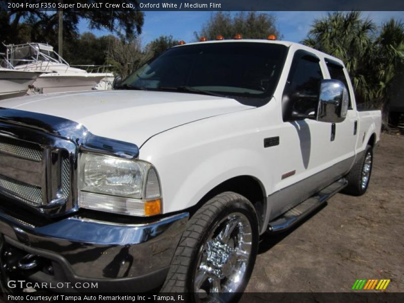 Oxford White / Medium Flint 2004 Ford F350 Super Duty XLT Crew Cab