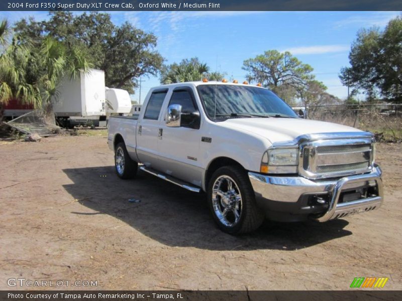 Oxford White / Medium Flint 2004 Ford F350 Super Duty XLT Crew Cab