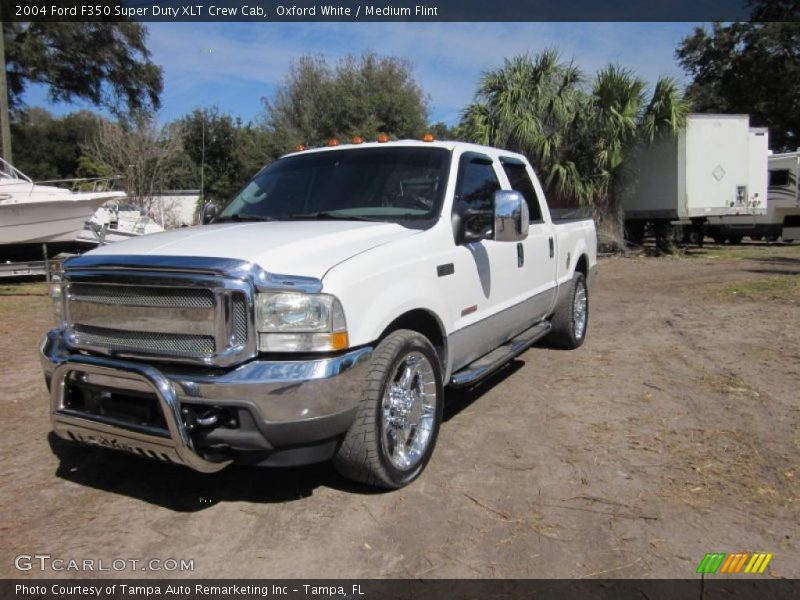 Oxford White / Medium Flint 2004 Ford F350 Super Duty XLT Crew Cab