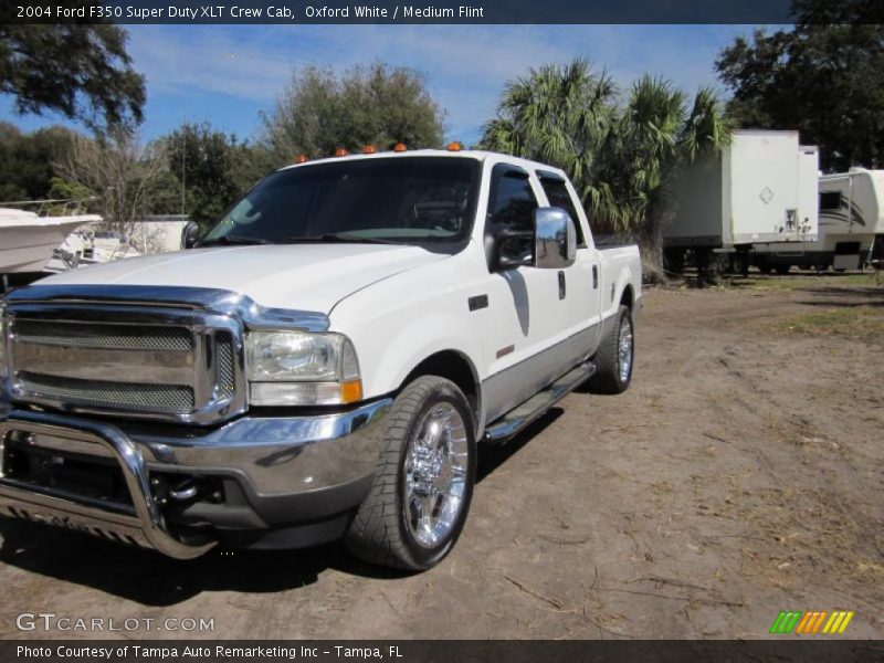 Oxford White / Medium Flint 2004 Ford F350 Super Duty XLT Crew Cab