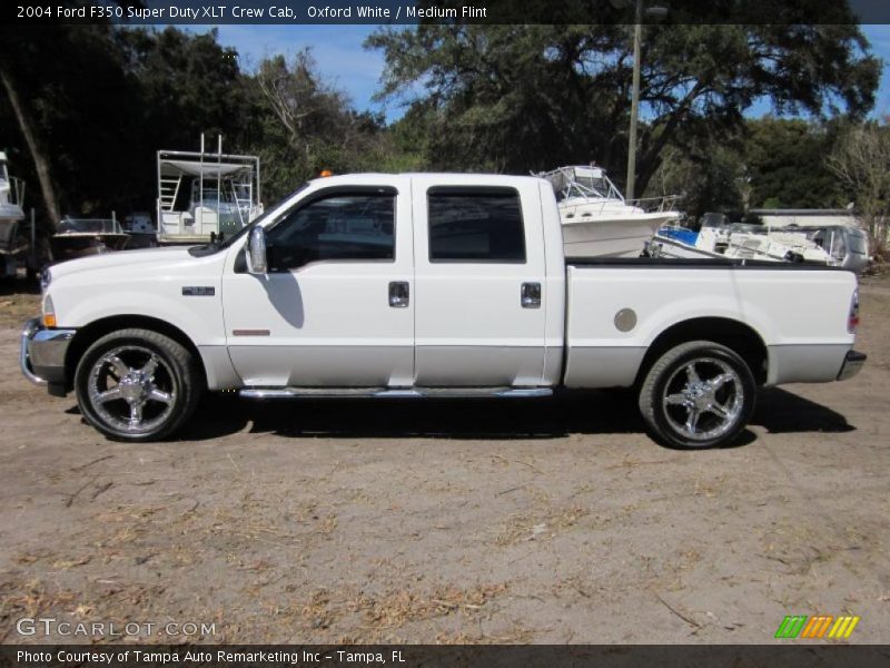 Oxford White / Medium Flint 2004 Ford F350 Super Duty XLT Crew Cab