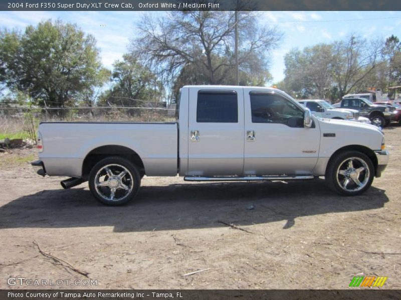 Oxford White / Medium Flint 2004 Ford F350 Super Duty XLT Crew Cab