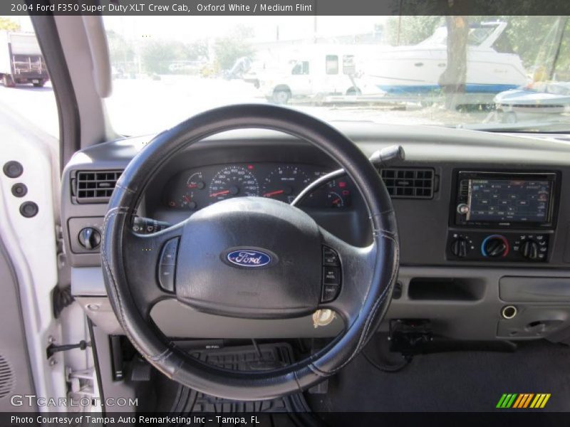 Oxford White / Medium Flint 2004 Ford F350 Super Duty XLT Crew Cab