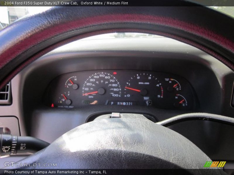 Oxford White / Medium Flint 2004 Ford F350 Super Duty XLT Crew Cab