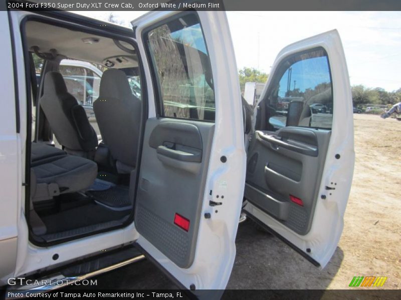 Oxford White / Medium Flint 2004 Ford F350 Super Duty XLT Crew Cab