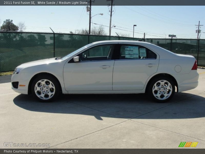 White Suede / Medium Light Stone 2011 Ford Fusion SE