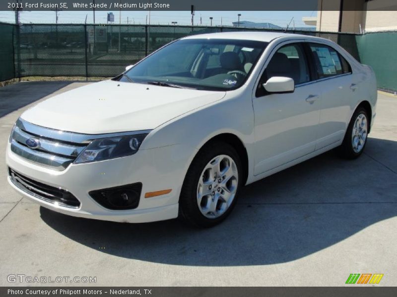 White Suede / Medium Light Stone 2011 Ford Fusion SE