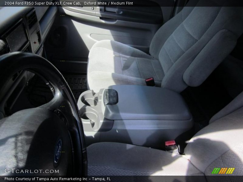 Oxford White / Medium Flint 2004 Ford F350 Super Duty XLT Crew Cab