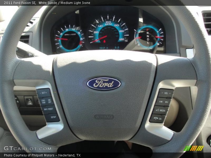 White Suede / Medium Light Stone 2011 Ford Fusion SE