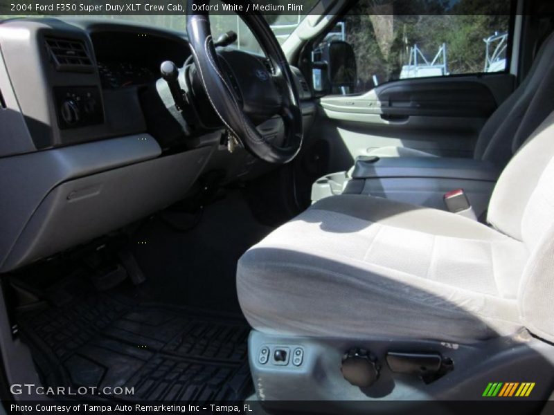 Oxford White / Medium Flint 2004 Ford F350 Super Duty XLT Crew Cab