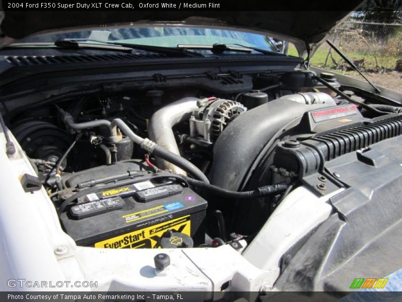 Oxford White / Medium Flint 2004 Ford F350 Super Duty XLT Crew Cab