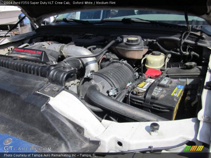 Oxford White / Medium Flint 2004 Ford F350 Super Duty XLT Crew Cab