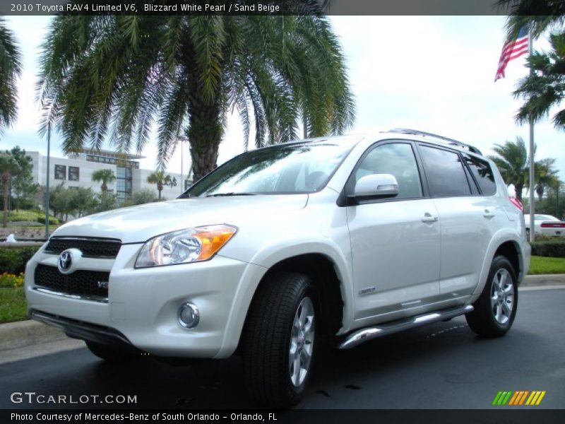 Blizzard White Pearl / Sand Beige 2010 Toyota RAV4 Limited V6