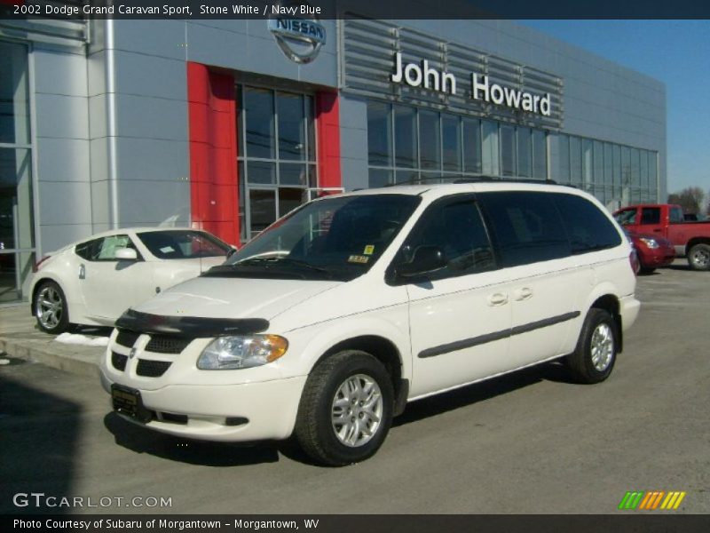 Stone White / Navy Blue 2002 Dodge Grand Caravan Sport