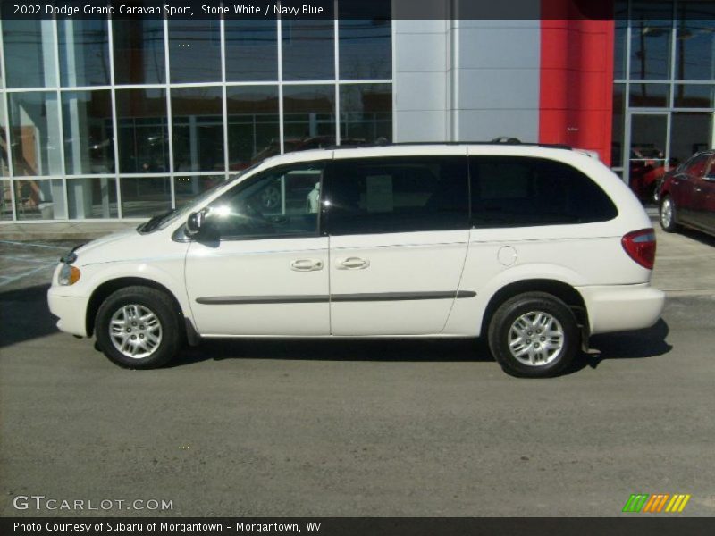 Stone White / Navy Blue 2002 Dodge Grand Caravan Sport