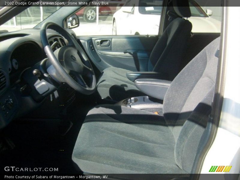 Stone White / Navy Blue 2002 Dodge Grand Caravan Sport