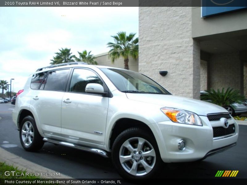 Blizzard White Pearl / Sand Beige 2010 Toyota RAV4 Limited V6