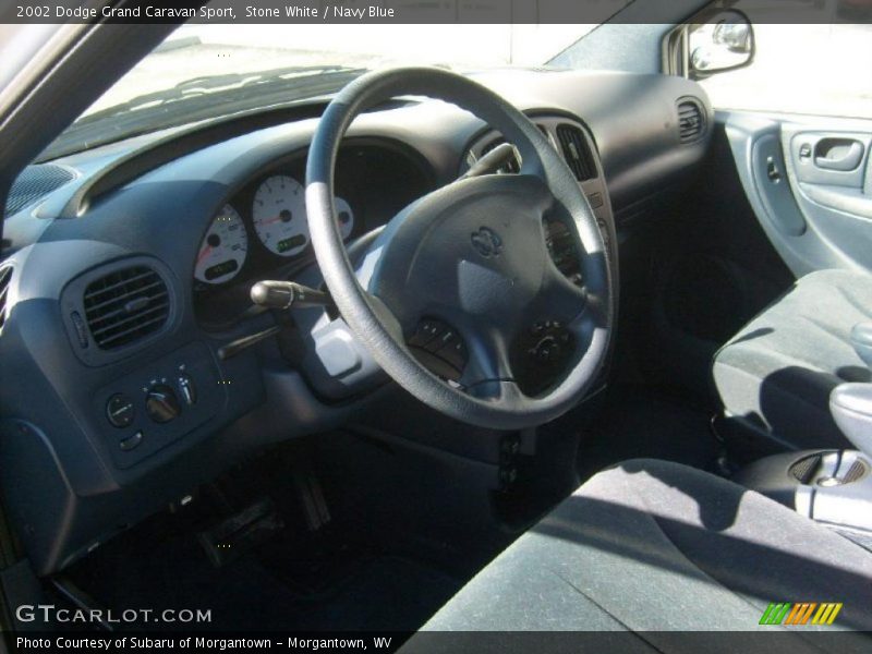 Stone White / Navy Blue 2002 Dodge Grand Caravan Sport