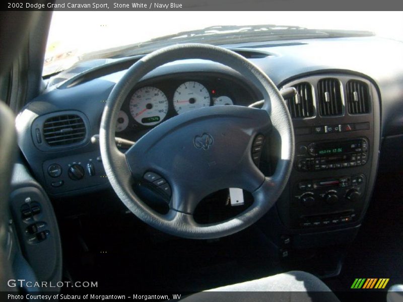 Stone White / Navy Blue 2002 Dodge Grand Caravan Sport