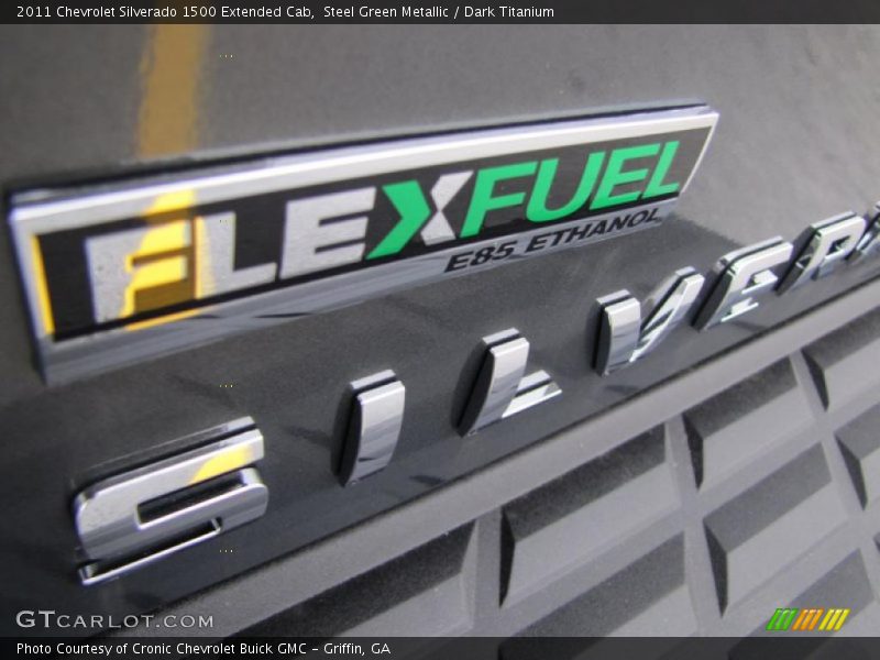 Steel Green Metallic / Dark Titanium 2011 Chevrolet Silverado 1500 Extended Cab