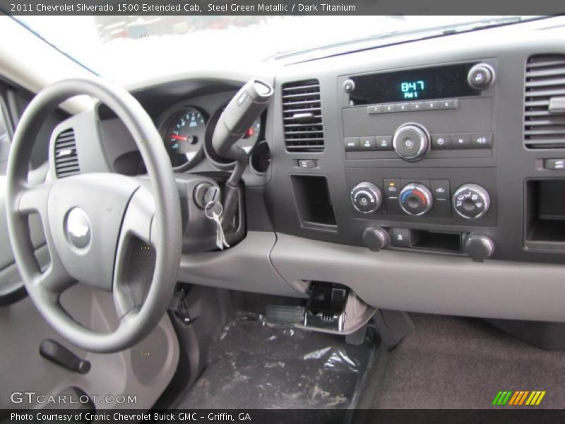 Steel Green Metallic / Dark Titanium 2011 Chevrolet Silverado 1500 Extended Cab