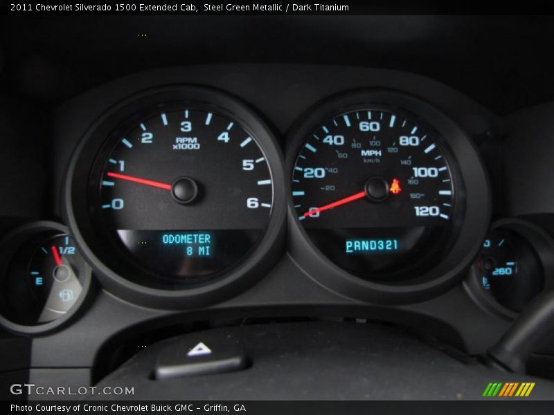 Steel Green Metallic / Dark Titanium 2011 Chevrolet Silverado 1500 Extended Cab