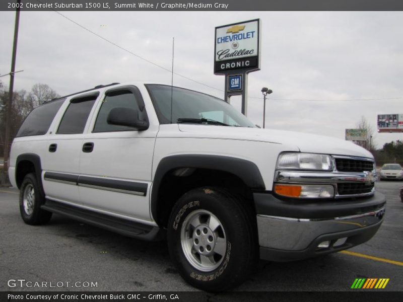 Summit White / Graphite/Medium Gray 2002 Chevrolet Suburban 1500 LS