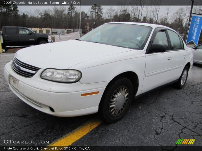 Summit White / Gray 2003 Chevrolet Malibu Sedan