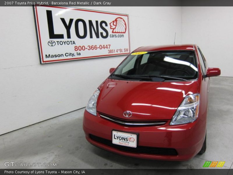 Barcelona Red Metallic / Dark Gray 2007 Toyota Prius Hybrid