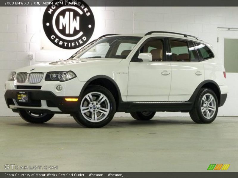 Alpine White / Beige 2008 BMW X3 3.0si