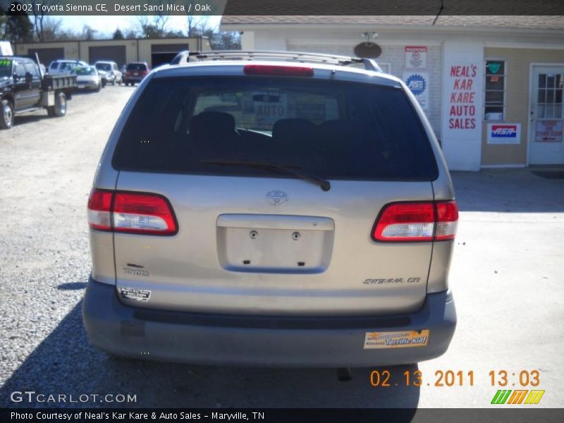 Desert Sand Mica / Oak 2002 Toyota Sienna CE